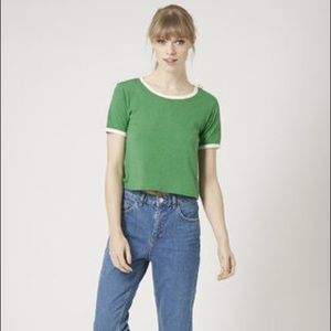 Topshop Contrast Cropped Tee